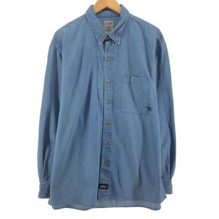 ディッキーズ(Dickies)の古着 ディッキーズ Dickies 長袖 ボタンダウンデニムシャツ メンズXL /eaa398837(シャツ)