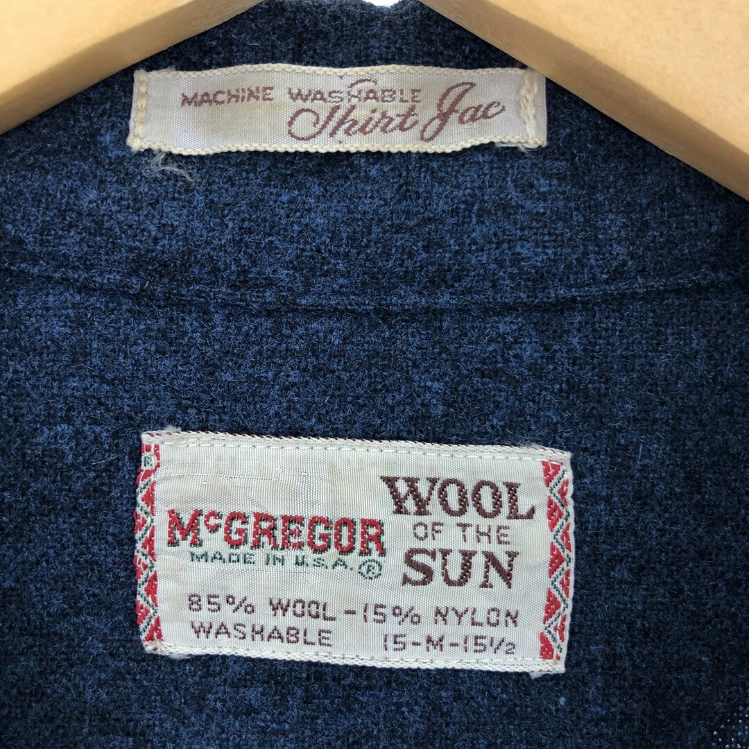 McGREGOR(マックレガー)の古着 60年代 マックレガー McGREGOR WOOL OF THE SUN オープンカラー ウールシャツジャケット USA製 メンズM ヴィンテージ /eaa398533 メンズのトップス(シャツ)の商品写真