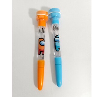 アマングアス アモングアス スタンプ付きボールペン  ２点セット 水色 オレンジ(キャラクターグッズ)