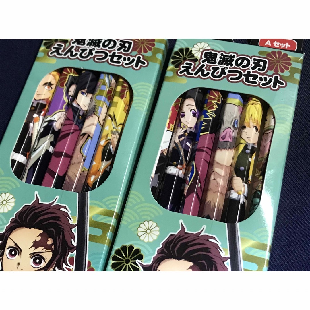 鬼滅の刃(キメツノヤイバ)の2B 鬼滅の刃 えんぴつセット6本入り×2・15cm定規 エンタメ/ホビーのおもちゃ/ぬいぐるみ(キャラクターグッズ)の商品写真