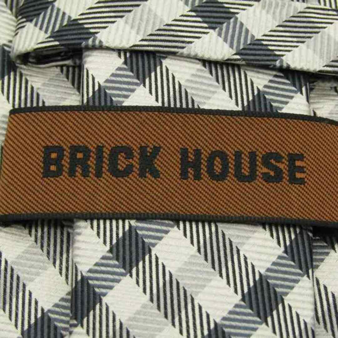 ブリックハウス ブランドネクタイ チェック柄 格子柄 ギンガムチェック シルク メンズ ブラック BRICK HOUSE メンズのファッション小物(ネクタイ)の商品写真