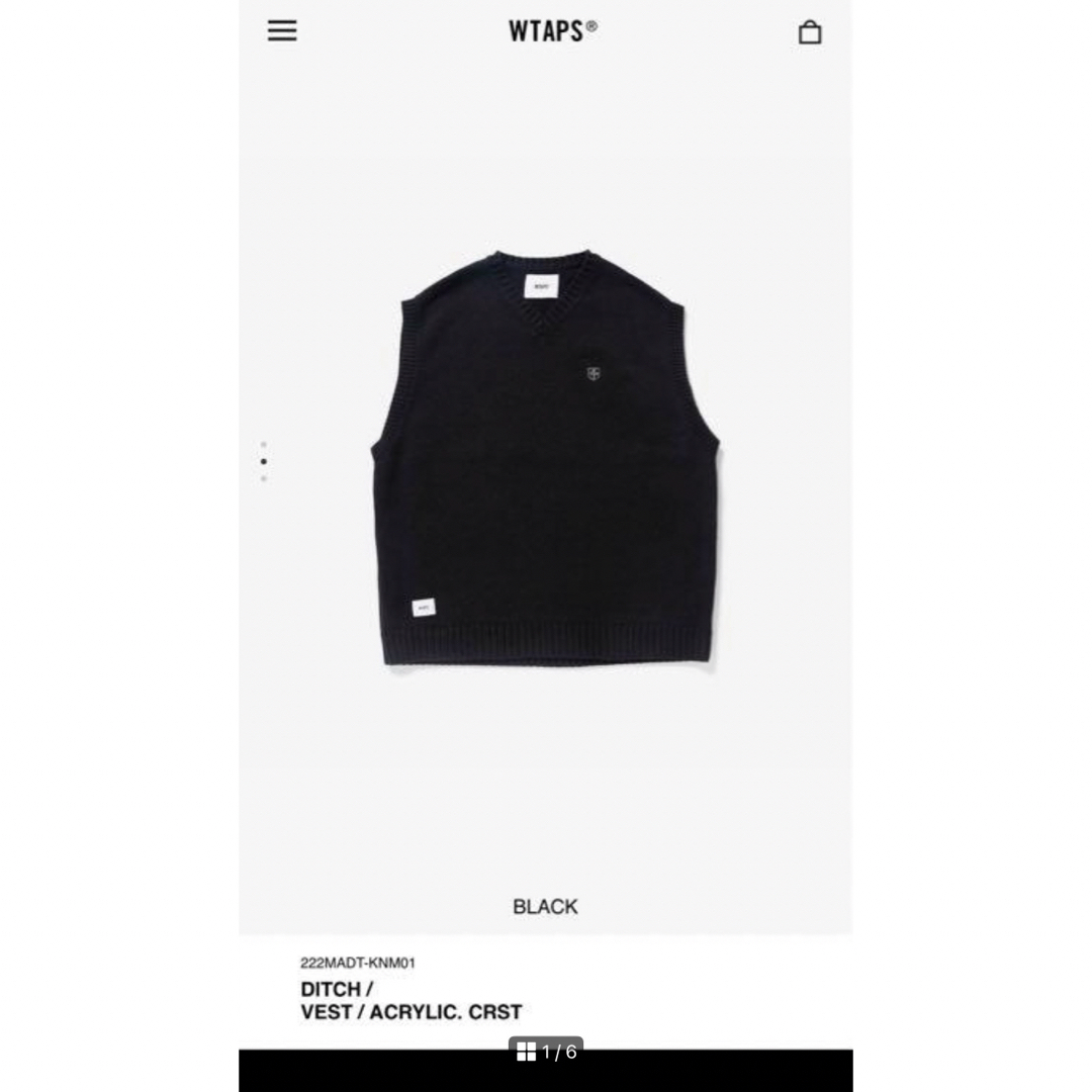 W)taps - WTAPS DITCH / VEST / ACRYLIC. CRST/03/黒の通販 by jpot's