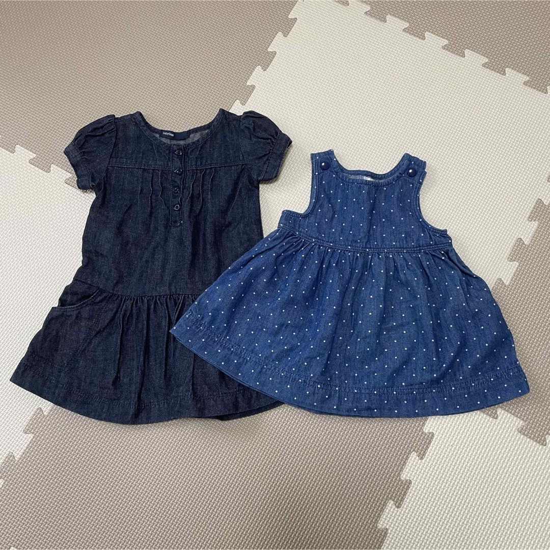 babyGAP(ベビーギャップ)のBABY GAP デニムワンピース　ベビーワンピース キッズ/ベビー/マタニティのベビー服(~85cm)(ワンピース)の商品写真