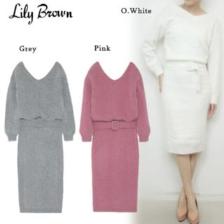 リリーブラウン(Lily Brown)のLily Brown  リリーブラウン　アンゴラ混　ニットワンピース　美品✨(ロングワンピース/マキシワンピース)