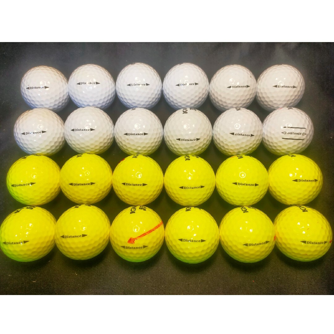 【良品】イグニオ ディスタンス24球 (黄,白) ロストボール　ゴルフボール スポーツ/アウトドアのゴルフ(その他)の商品写真