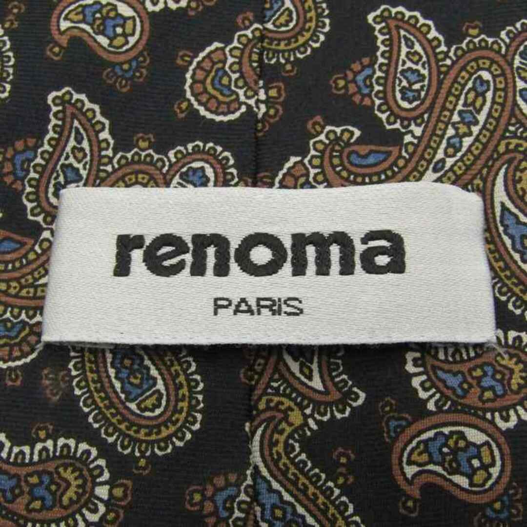 RENOMA(レノマ)のレノマ ブランドネクタイ ペイズリー 総柄 シルク メンズ ブラック renoma メンズのファッション小物(ネクタイ)の商品写真