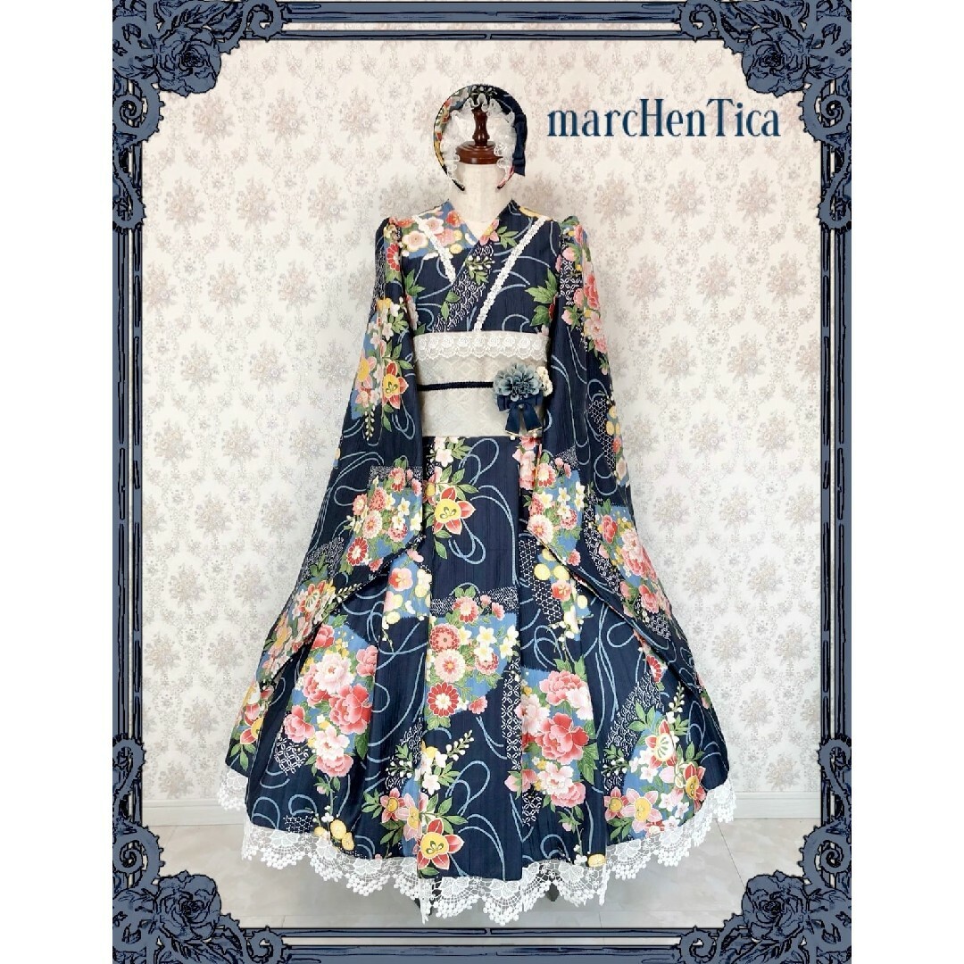 metamorphose temps de fille(メタモルフォーゼタンドゥフィーユ)の大和撫子ワンピース　marcHenromanTica　marcHenTica レディースのワンピース(ロングワンピース/マキシワンピース)の商品写真