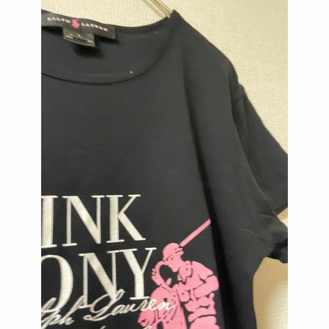 Ralph Lauren(ラルフローレン)のRALPH LAUREN ラルフローレン　Tシャツ PINK PONY L レディースのトップス(Tシャツ(半袖/袖なし))の商品写真