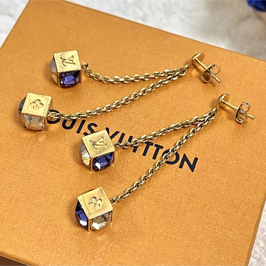 LOUIS VUITTON ルイヴィトンドレイユ パンダン ギャンブル ピアス金属素材xスワロフスキー付属品