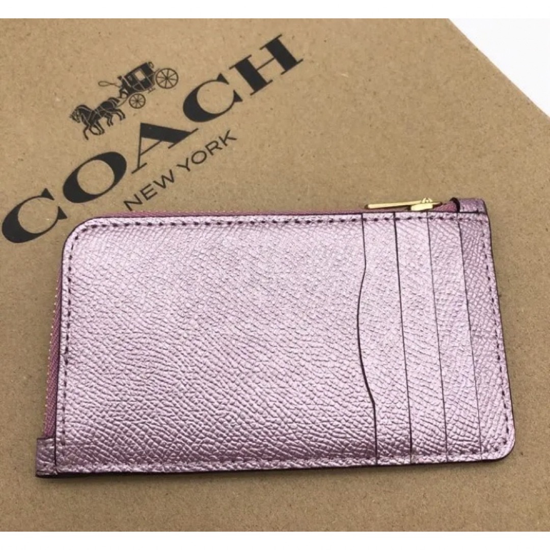 COACH - 【COACH☆新品】スモール Lジップ カード ケース☆ピンク