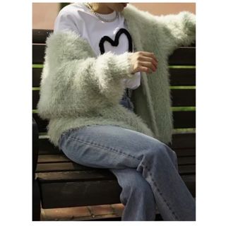 baybee shaggy cardigan(mint)(カーディガン)