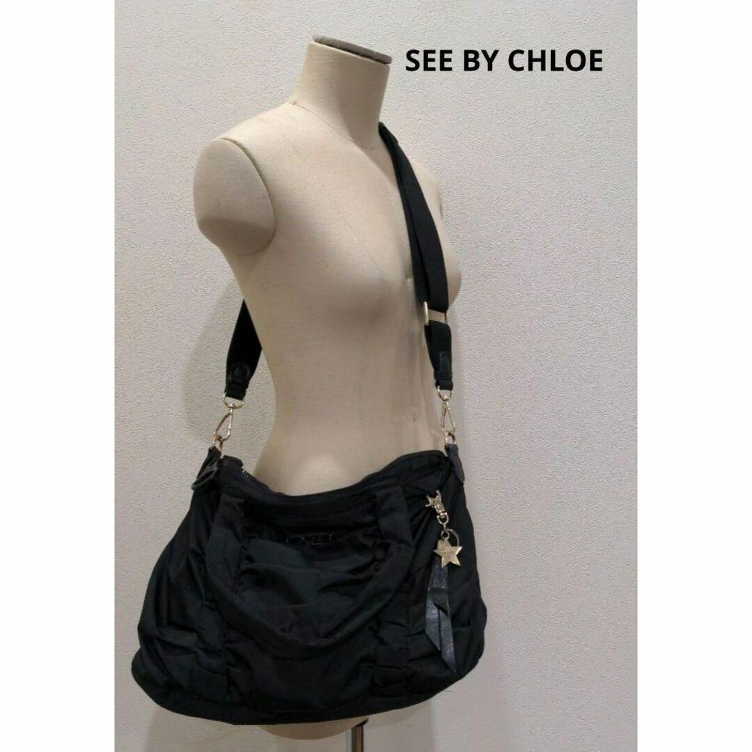 SEE BY CHLOE(シーバイクロエ)のSEE BY CHLOE ショッパー袋付 ショルダーバッグ レディース ブラック レディースのバッグ(ショルダーバッグ)の商品写真