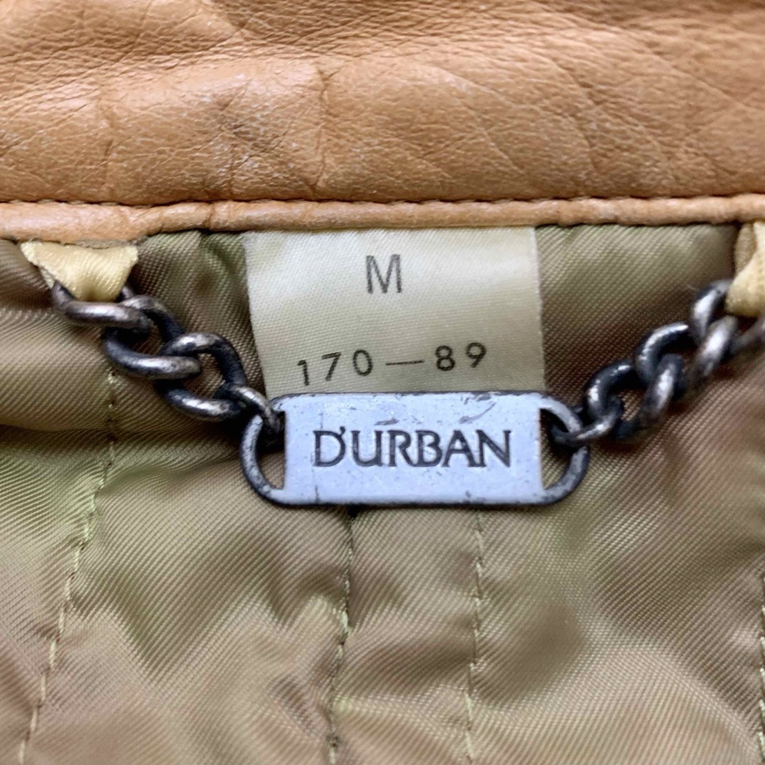 D’URBAN(ダーバン)の人気色　キャメル　ダーバン　DURBAN  牛革　レザーコート　ヴィンテージ メンズのジャケット/アウター(レザージャケット)の商品写真