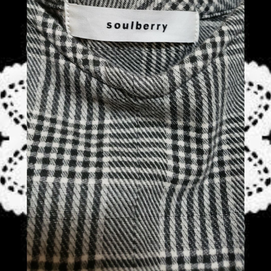 Solberry(ソルベリー)の美品soulberry/起毛コットン 後ろ長め ふんわりワンピ  チュニック レディースのワンピース(ひざ丈ワンピース)の商品写真