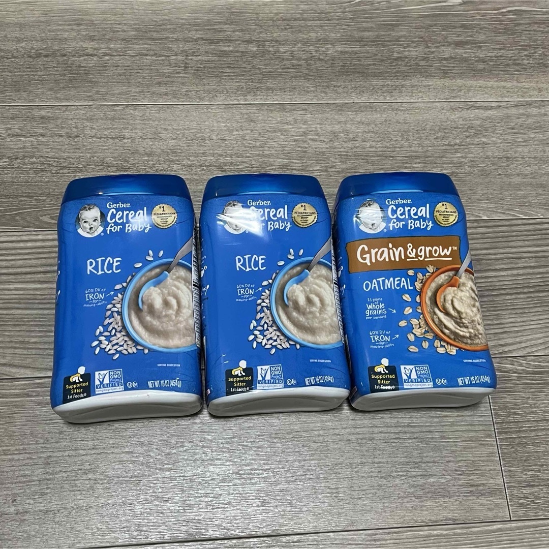 【新品未開封】gerber ライスシリアル454g ×3 キッズ/ベビー/マタニティの授乳/お食事用品(その他)の商品写真