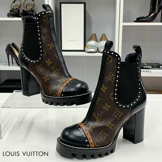 ルイヴィトン(LOUIS VUITTON)の8713 ヴィトン ロカビリー モノグラム レザー サイドゴア アンクルブーツ(ブーツ)