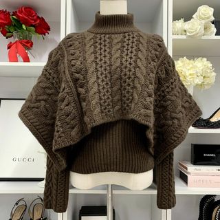 エルメス(Hermes)の8875 エルメス カシミヤ ニット セーター トップス ブラウン(ニット/セーター)