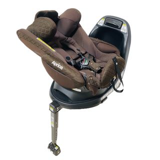 アップリカ(Aprica)の【美品】アップリカ チャイルドシート フラディアグロウ ISOFIX ブラウン(自動車用チャイルドシート本体)