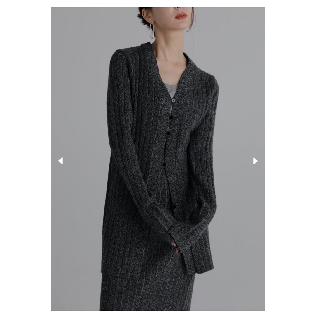 louren plating knit cardigan black  レディースのトップス(カーディガン)の商品写真