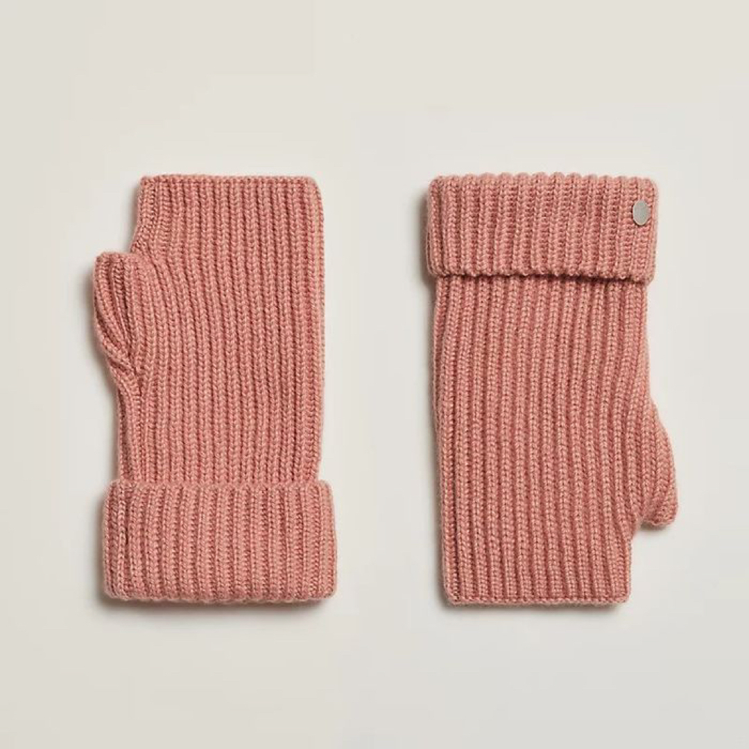 新品未使用！エルメス カシミヤ グローブ Filipa Gloves ピンク M