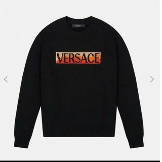 VERSACE ブランドロゴ入り セーター ブラック 48 | フリマアプリ ラクマ