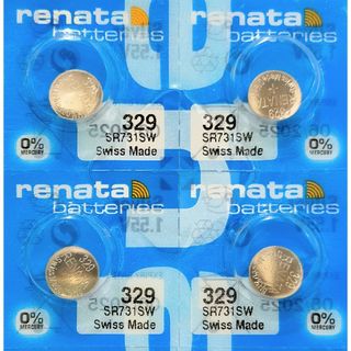 renata酸化銀329ボタン電池４個セット(その他)