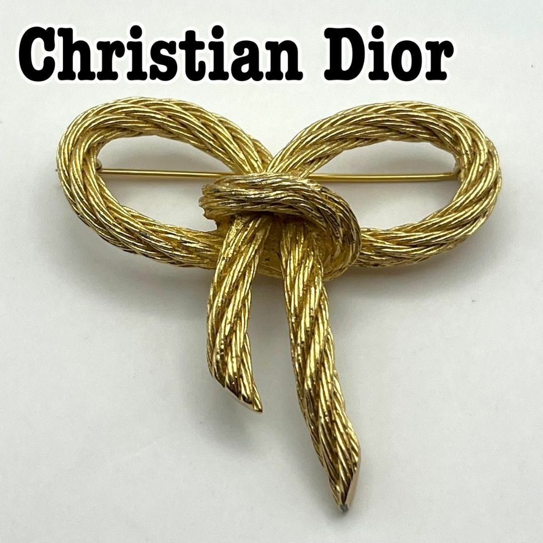 販売済み Christian Dior ピンブローチ オープンリボン ツイスト