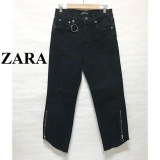 ザラ(ZARA)の超美品★ZARA プレミアムデニムコレクション/ワイドジーンズ34/リング付き(デニム/ジーンズ)