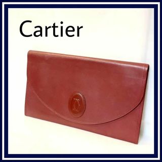 美品 Cartier カルティエ クラッチバッグ ボルドー マストライン 上品