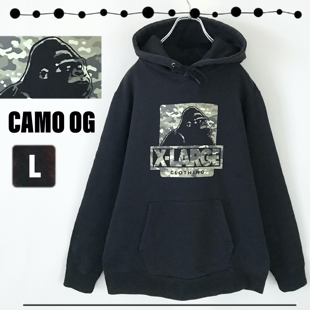 XLARGE(エクストララージ)のエクストララージ★スウェットパーカープルオーバー★ロゴ カモ 迷彩★XLARGE メンズのトップス(パーカー)の商品写真