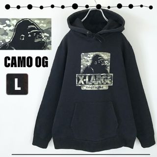 エクストララージ(XLARGE)のエクストララージ★スウェットパーカープルオーバー★ロゴ カモ 迷彩★XLARGE(パーカー)