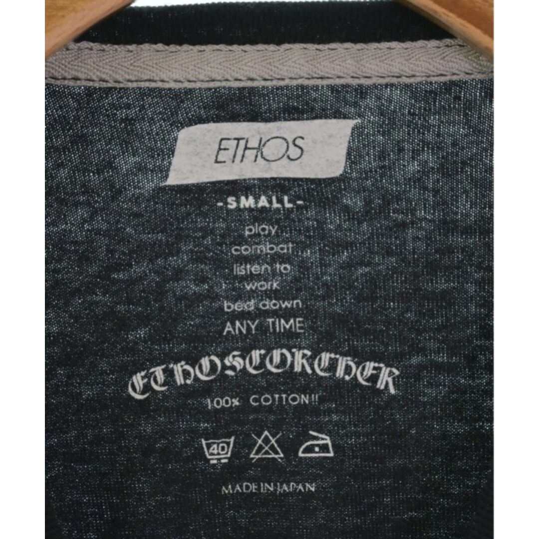 ETHOS(エトス)のETHOS エトス Tシャツ・カットソー S 黒 【古着】【中古】 メンズのトップス(Tシャツ/カットソー(半袖/袖なし))の商品写真