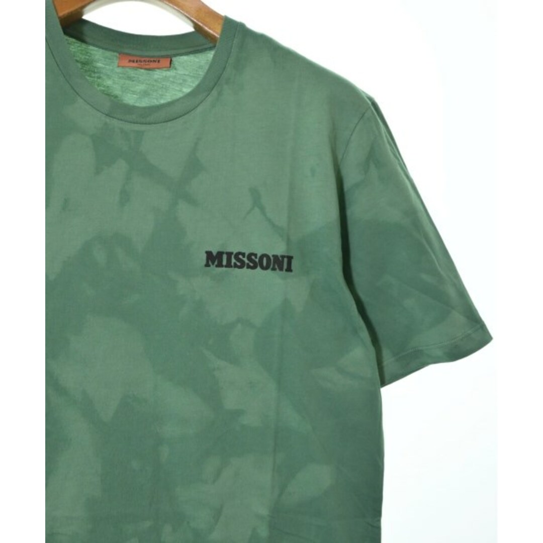MISSONI ミッソーニ Tシャツ・カットソー S 緑等(総柄) 【古着 MISSONI ミッソーニ Tシャツ・カットソー S 緑等(総柄) 【古着