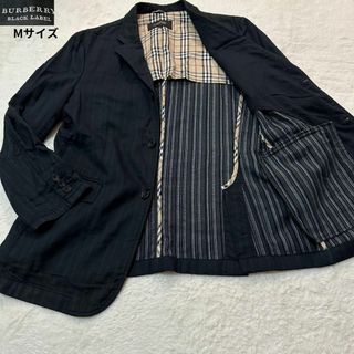 バーバリーブラックレーベル(BURBERRY BLACK LABEL)のバーバリーブラックレーベル✨ジャケット ノヴァチェック 3B ブラック Mサイズ(テーラードジャケット)