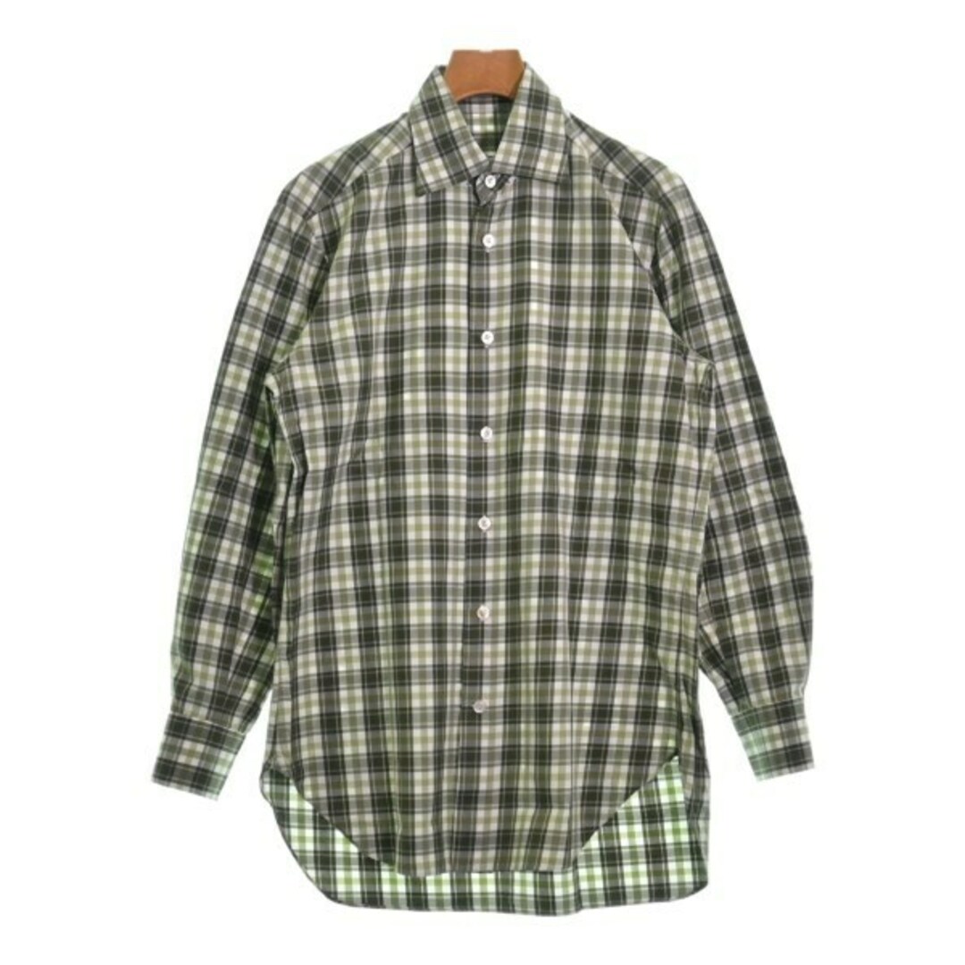 KITON(キトン)のKiton キトン カジュアルシャツ S カーキ系x白(チェック) 【古着】【中古】 メンズのトップス(シャツ)の商品写真