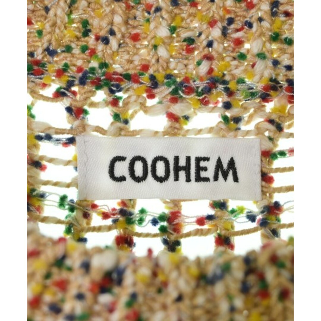 Coohem コーヘン ニット・セーター M ベージュx紺x赤(総柄)なし伸縮性