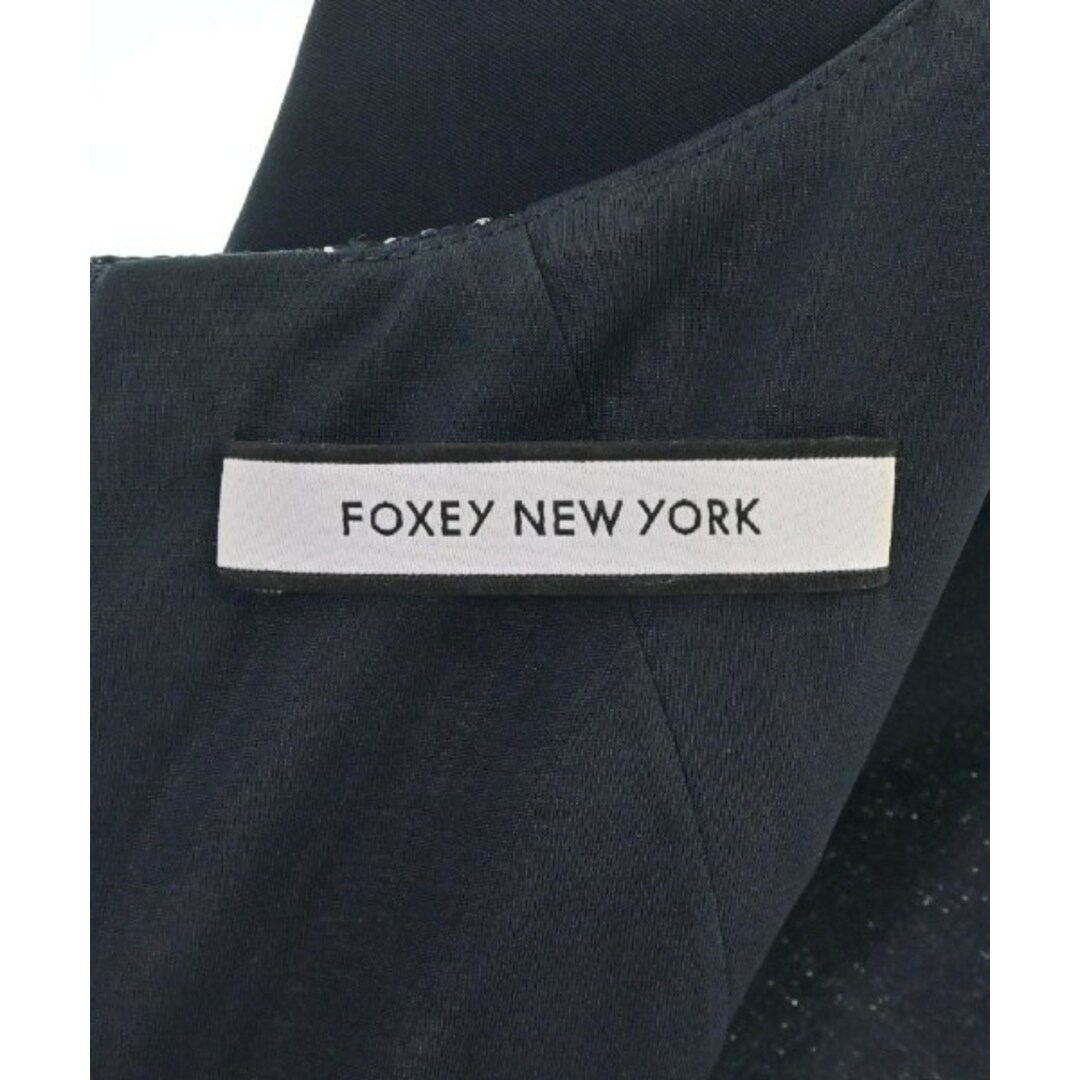 FOXEY NEWYORK ワンピース 40(M位) 紺系なし生地の厚さ