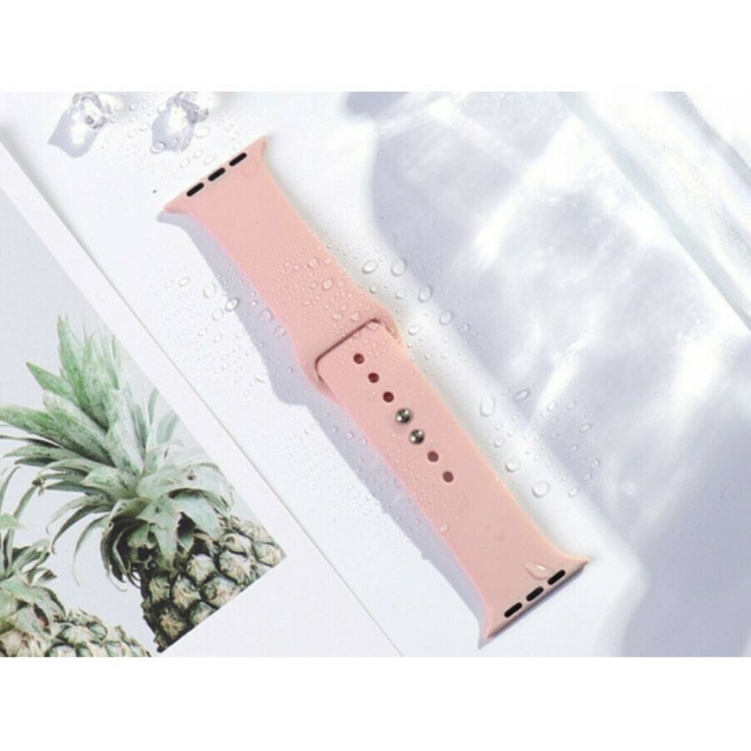 38/40mm　アップルウォッチ ラバー ストラップ バンド シリコン　ピンク レディースのファッション小物(腕時計)の商品写真