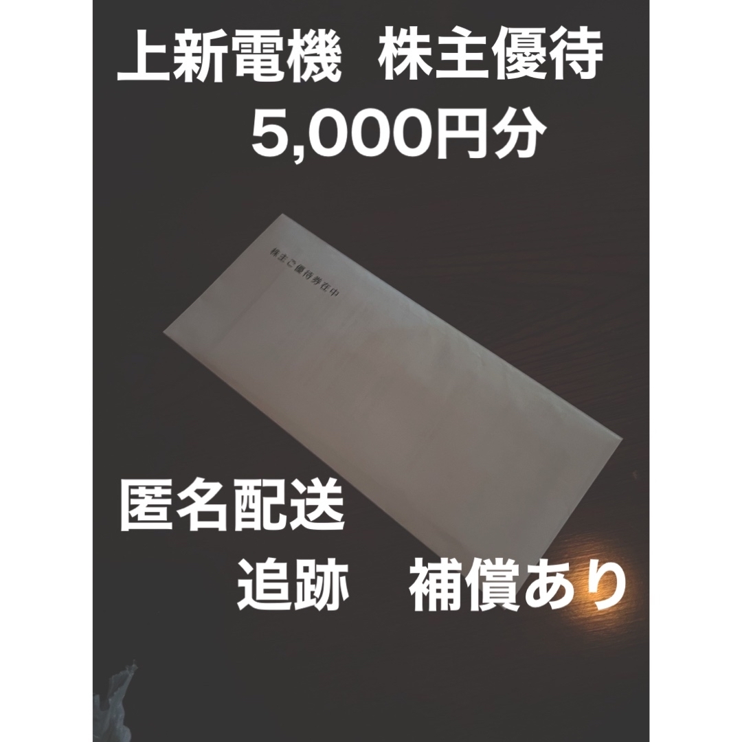 上新電機 株主優待5000円分（200円割引券×25枚×1冊） チケットのチケット その他(その他)の商品写真