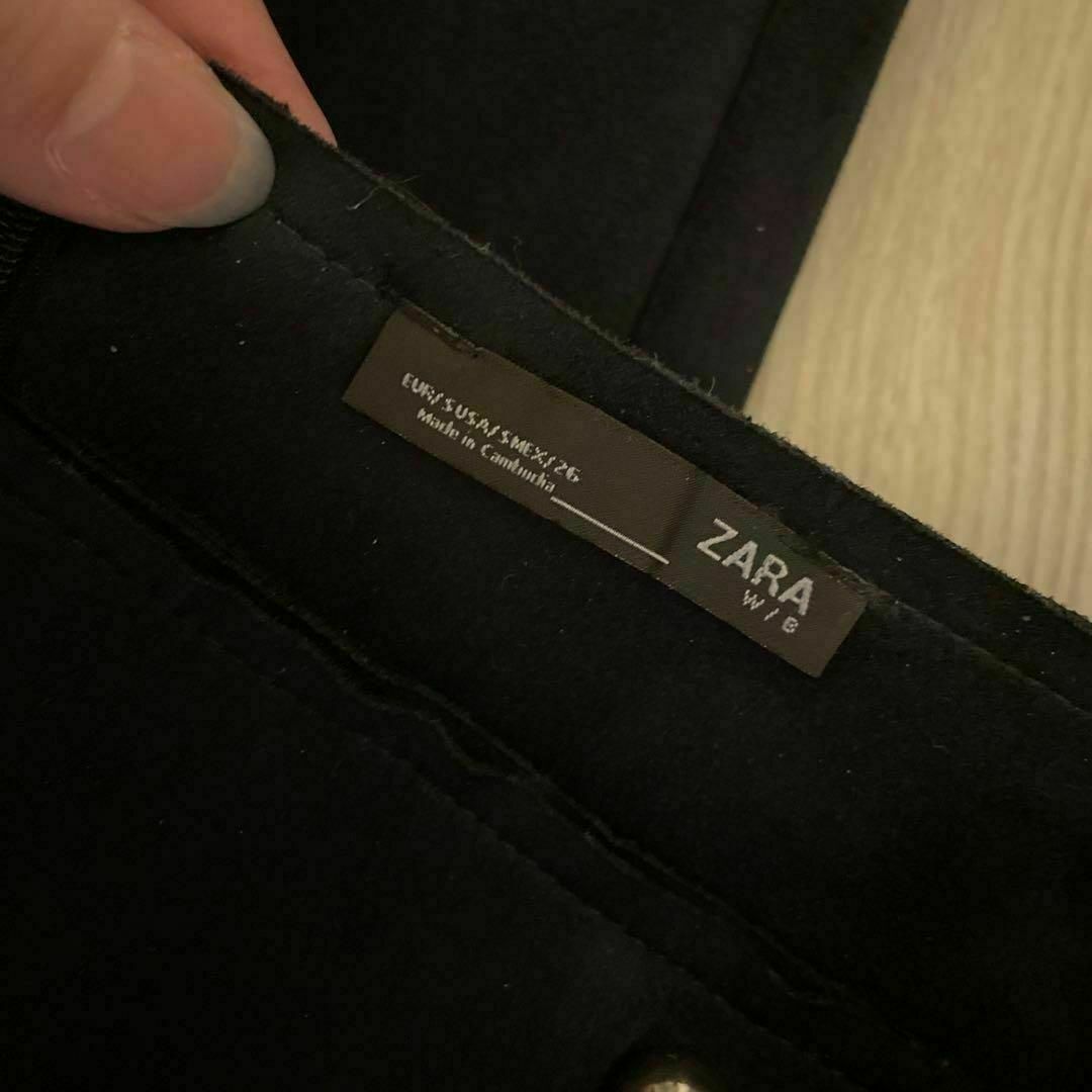 ZARA(ザラ)のZARA　ザラ　スエード　ペンシルスカート　タイトスカート　ネイビー　S　美品 レディースのスカート(ひざ丈スカート)の商品写真