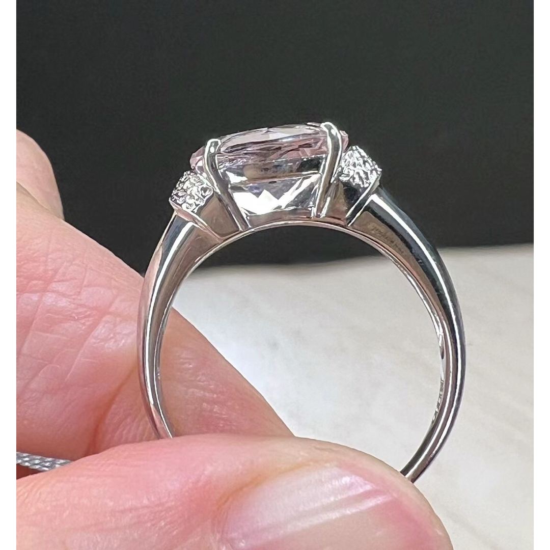 天然モルガナイト  リング 2.68ct pt900 r レディースのアクセサリー(リング(指輪))の商品写真