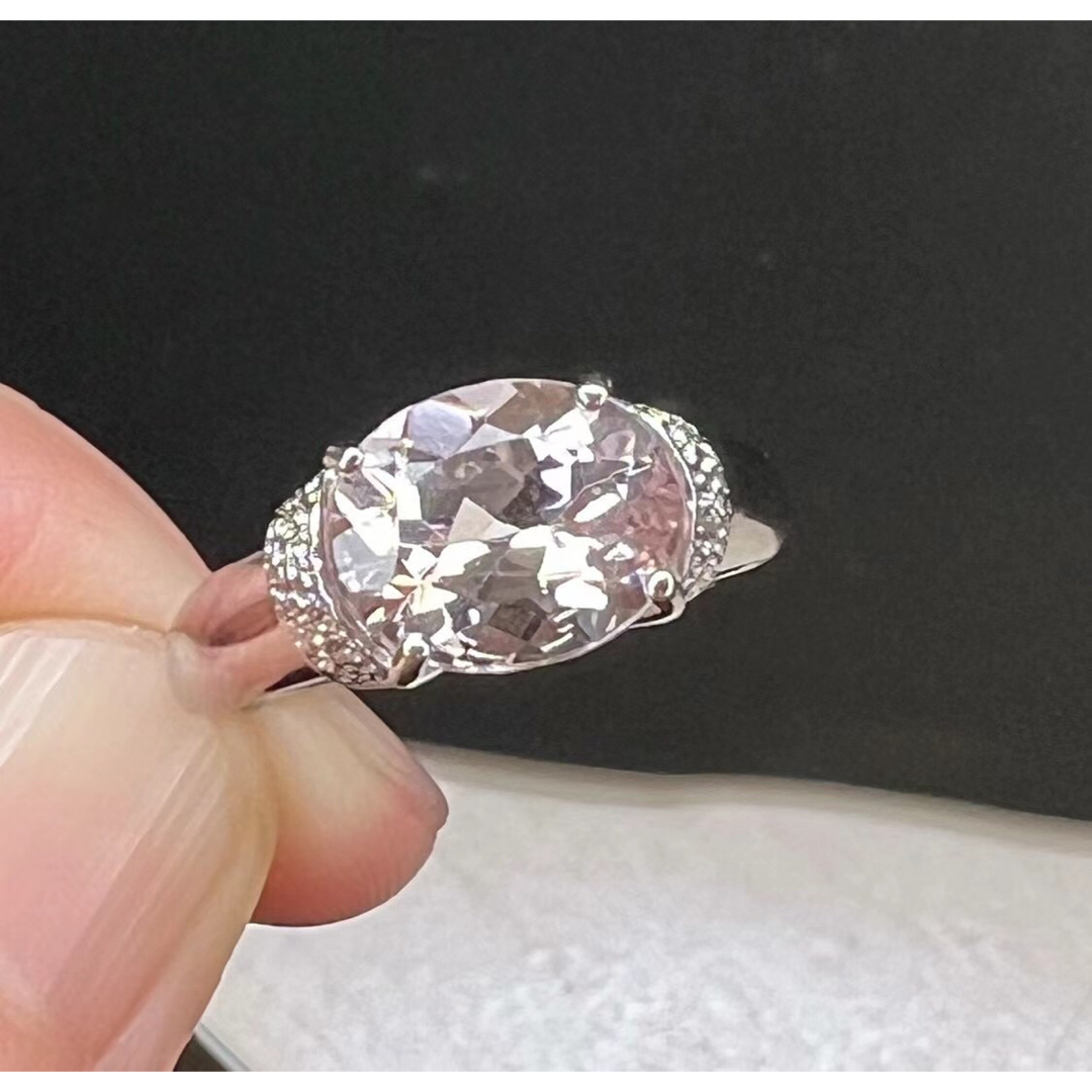 天然モルガナイト  リング 2.68ct pt900 r レディースのアクセサリー(リング(指輪))の商品写真