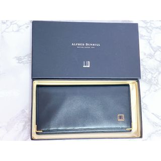 Dunhill - 良品 ダンヒル dunhill 長財布 折り財布 レザー 黒 金具ロゴ