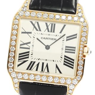 カルティエ(Cartier)のカルティエ CARTIER WH100751 サントスデュモン LM K18PG ダイヤベゼル クォーツ メンズ _759518(腕時計(アナログ))