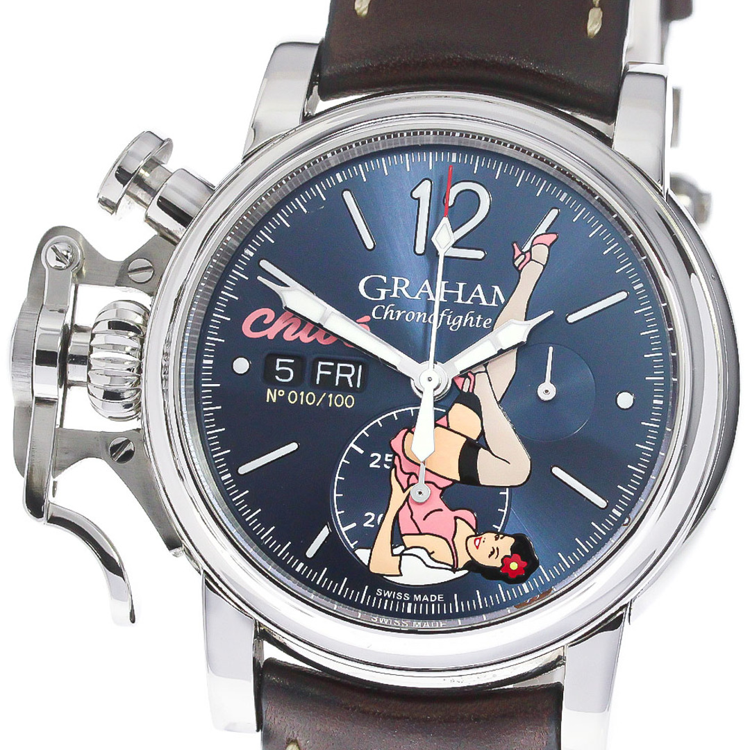 GRAHAM(グラハム)のグラハム GRAHAM 2CVAS.U10A クロノファイター ヴィンテージ ノーズアート クロエ リミテッド 自動巻き メンズ 良品 保証書付き_790006 メンズの時計(腕時計(アナログ))の商品写真