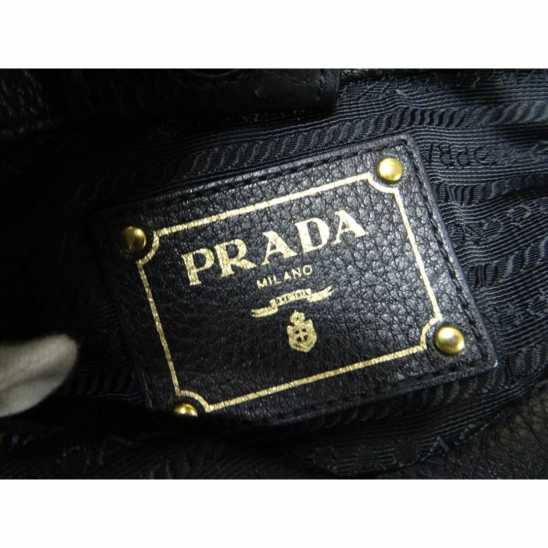 K三006/ PRADA プラダ レザー トートバッグ ブラック