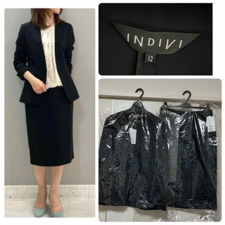 インディヴィ(INDIVI)の新品　INDIVI インディヴィ　洗える　スーツ　セットアップ　ネイビー　12(スーツ)