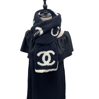 シャネル(CHANEL)の[USED/中古]CHANEL シャネル マフラー・ショール ココマーク ロゴ カシミア ブラック×ホワイト カシミヤ ウール シルク 中古 tdc-001757-4d(マフラー/ショール)