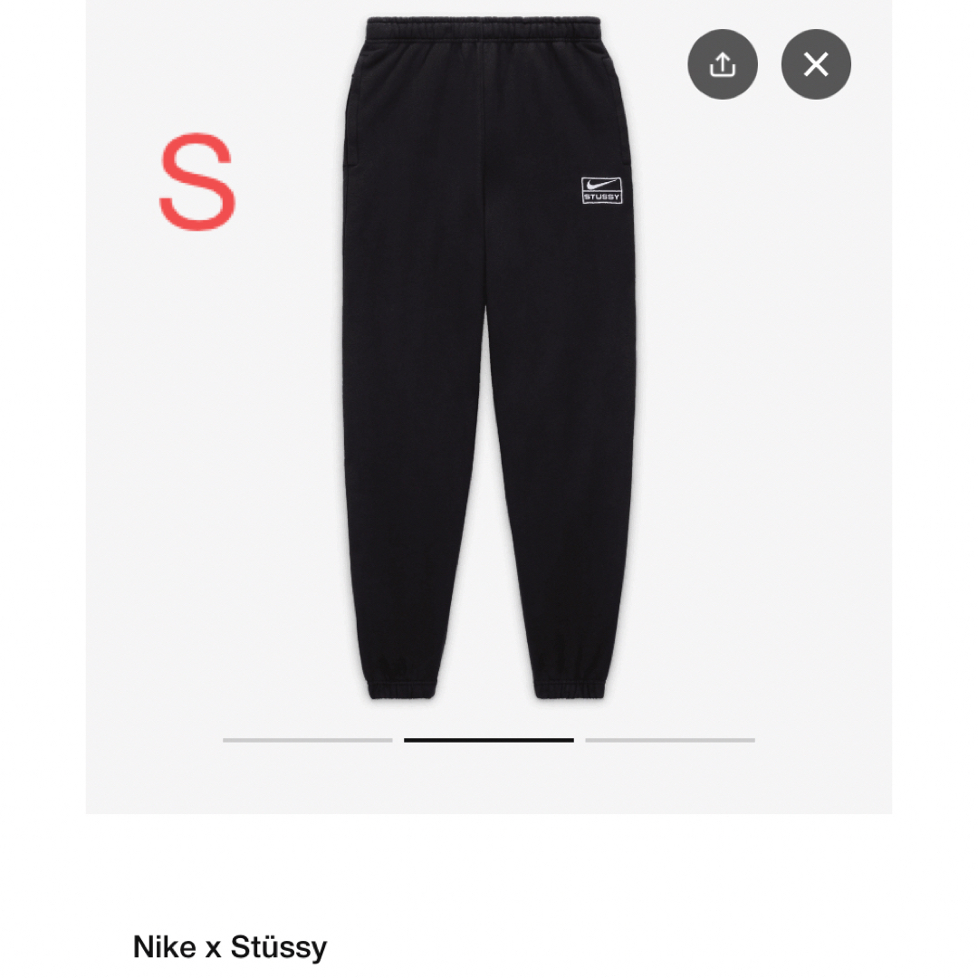 STÜSSY \u0026 NIKE スウェットパンツ 黒 S