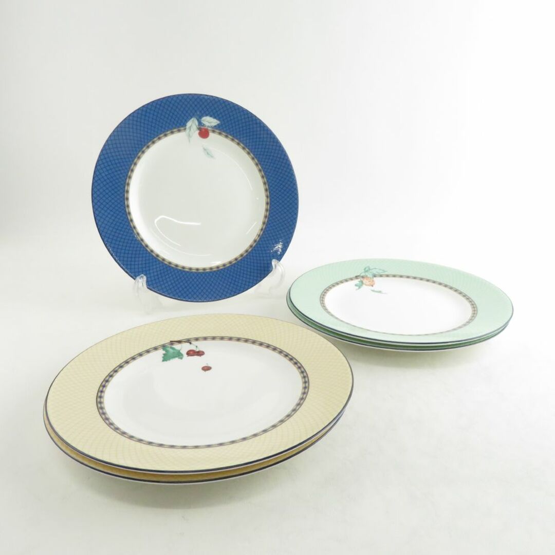 美品 WEDGWOOD ウェッジウッド フルーツシンフォニー 中皿 5枚 20cmプレートセット 緑/青/バターミルク SU4686R |  フリマアプリ ラクマ